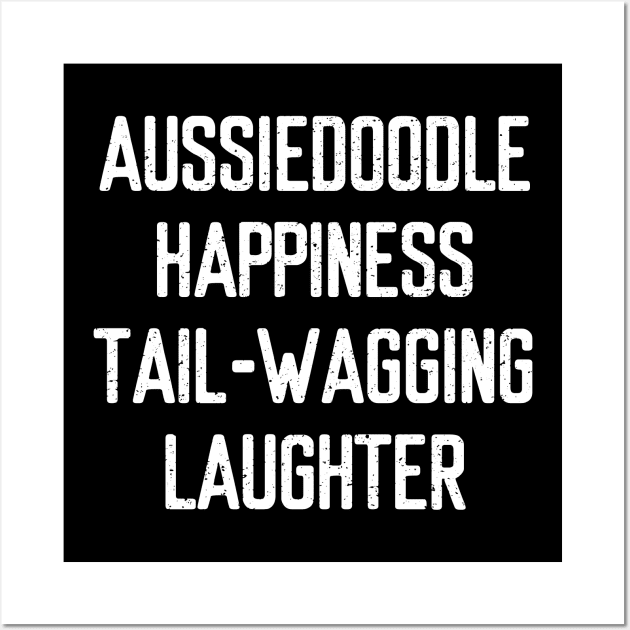 Aussiedoodle Happiness Tail-Wagging Laughter Wall Art by trendynoize